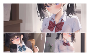 【二次】乳首が透けてるノーブラJK画像 Part 1