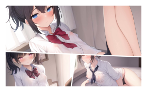 【二次】乳首が透けてるノーブラJK画像 Part 3